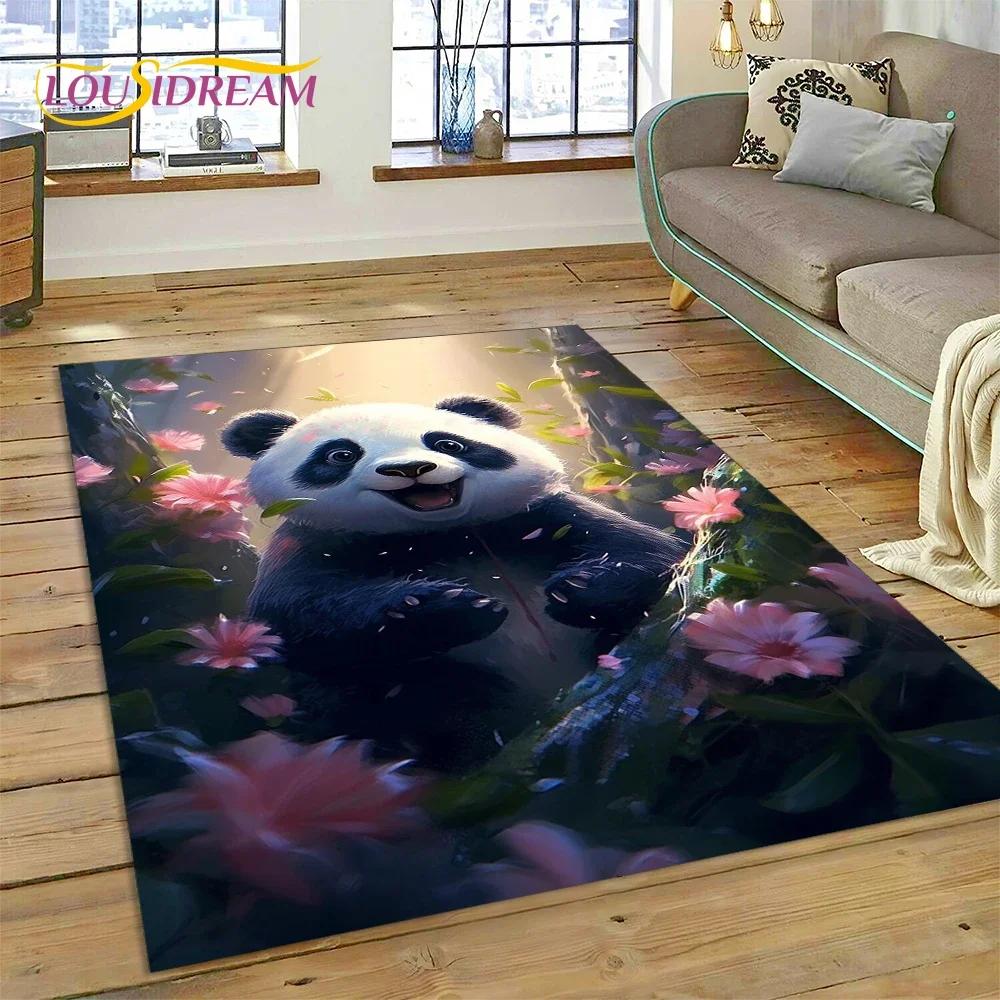 Cartoon Cute Panda Dream Animal 3D kobercový koberec do ložnice Obývací pokoj Domácí dekorace na pohovku, dětská hra Velká dekorační podložka na podlahu
