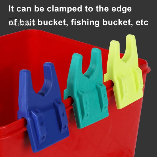 1 Pair Silicone Bucket Fishing Rod Holder Portable Lightweight Non-slip U-shaped Clamp-on Lure Container Bucket Fishing Pole Rest Rack Raft Fishing