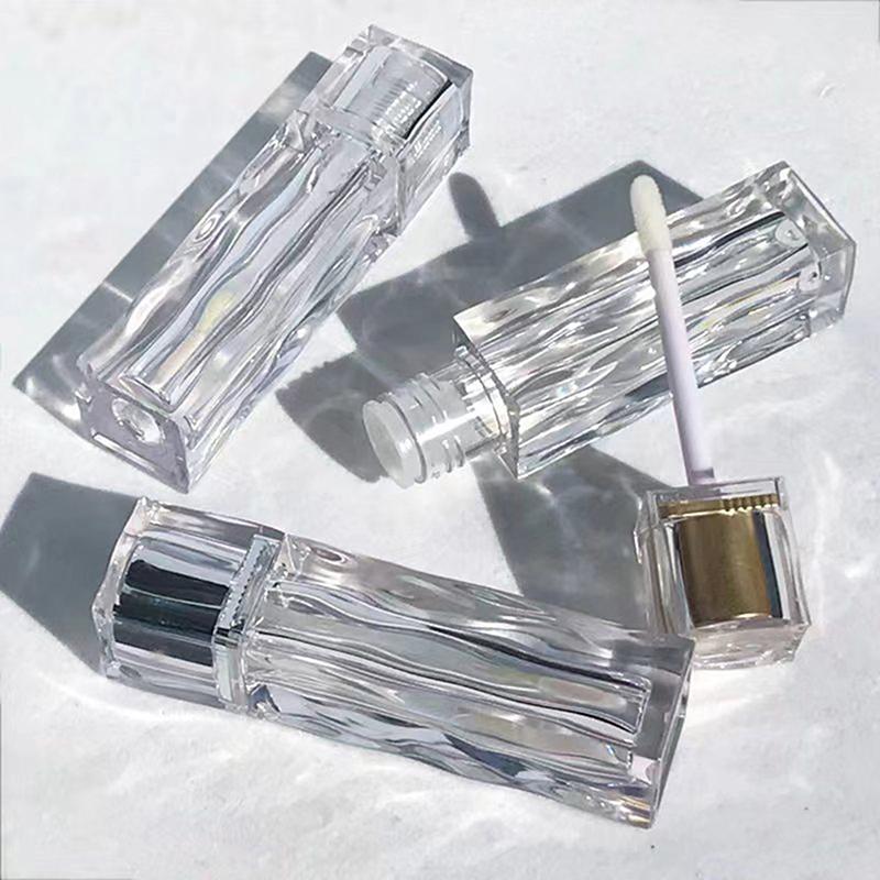Empty Lip Gloss Bottle Wave Shape Transparent Lip Glaze Tubes Clear Empty Lip Glaze Container Bottle onesize