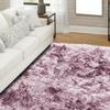 YOGI EFFECT - Living Room or Bedroom Rug - Shaggy Rug with Extra Soft Long Pile Tie and Dye Effect - 120 X 170 Cm Pink