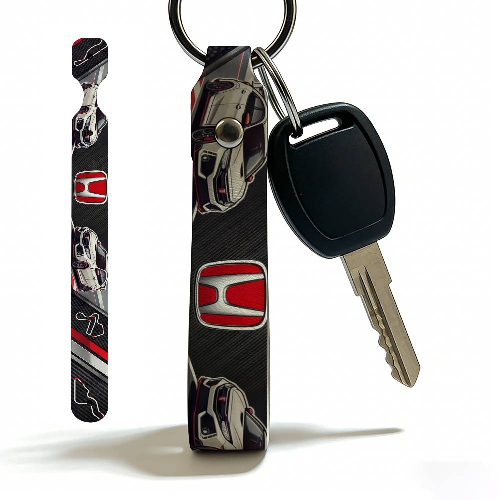 FOR HONDA RACING RIDE PU Leather Keychain Minimalist Key Holder Durable Key Organizer Car Keys Bag Accessories Gift LK6