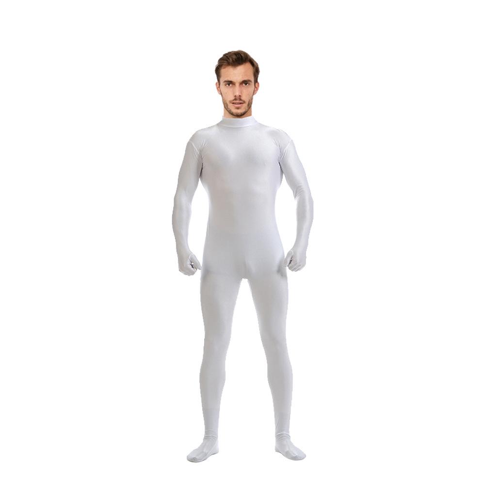 Halloween Cosplay Solid Color Full Body Open Face Zentai Bodysuit