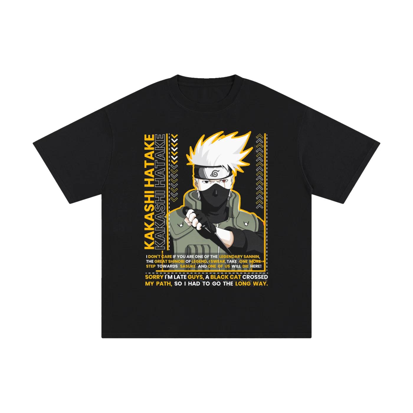 Kakashi Hatake Naruto Anime Graphic Tee Oversized T-Shirt Japanese Streetwear. 100