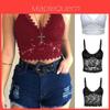 Elegante Bralette da Donna in Pizzo con Top Camicia Sexy Scollo a V e Spalline Sottili
