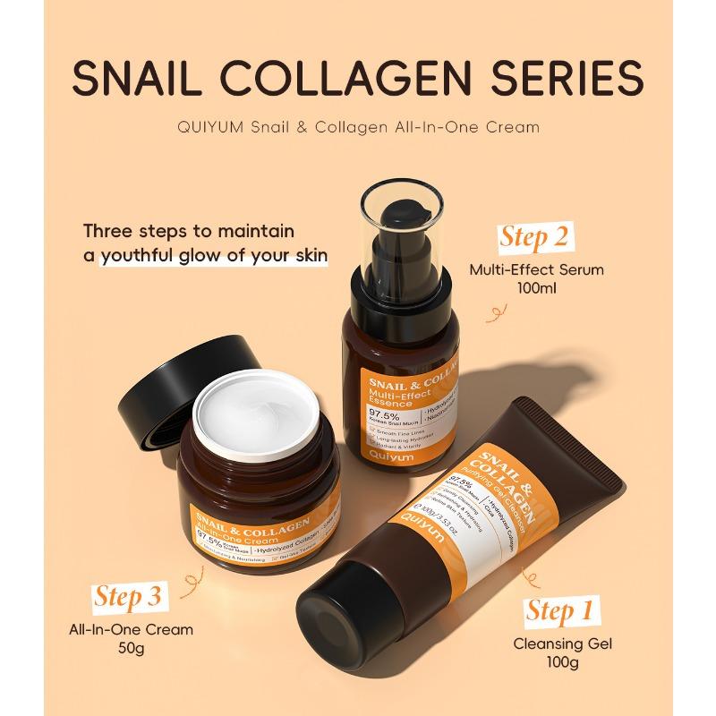 Snail Collagen All in One Serie, Hautpflege Set 3 Stück