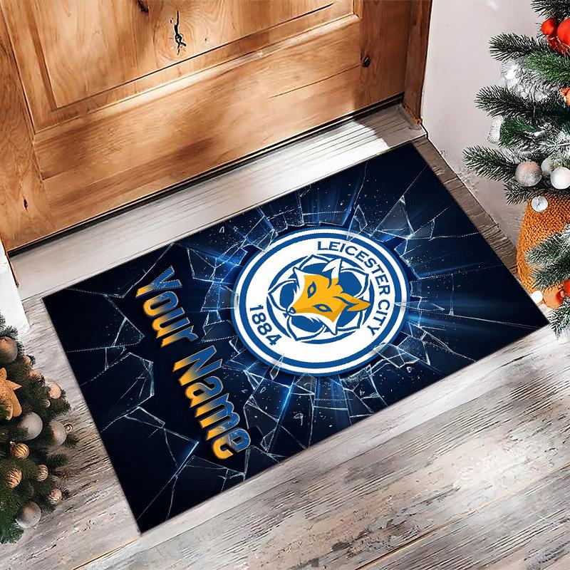 Leicester City Printed Crystal Velvet Rug Non‑Slip Crystal Velvet Carpet For Sofa Bedroom Indoor Home Decoration