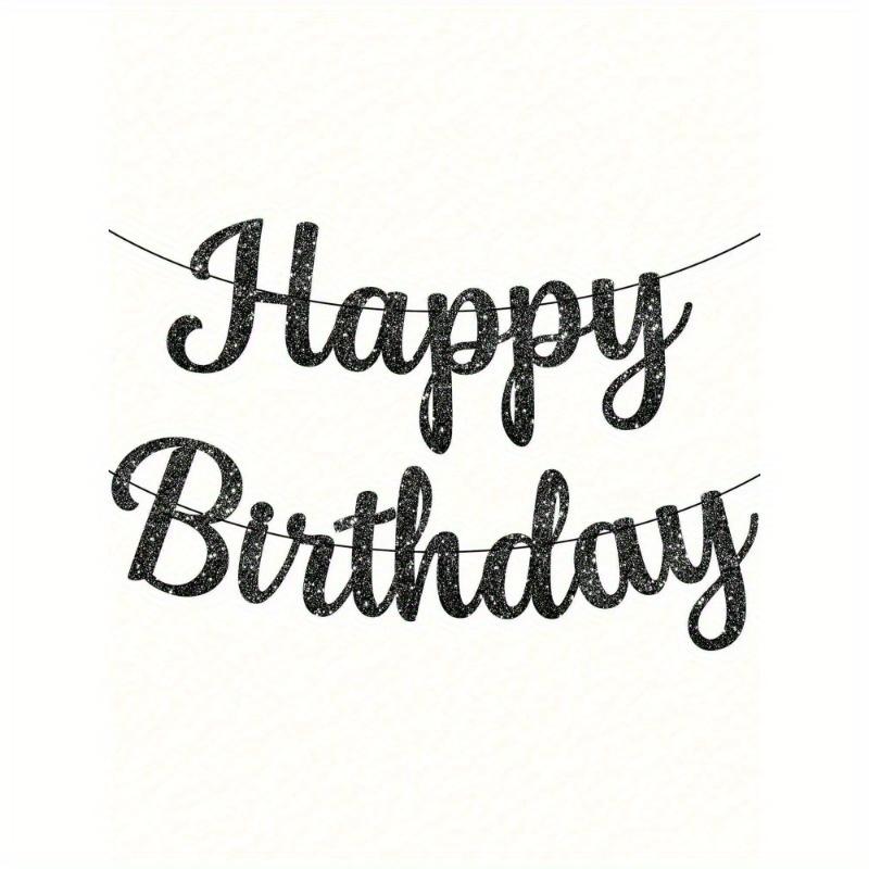 

Блестящий баннер-стример С Днем рождения , английский текст, черный декор для фона вечеринки one-size чёрный