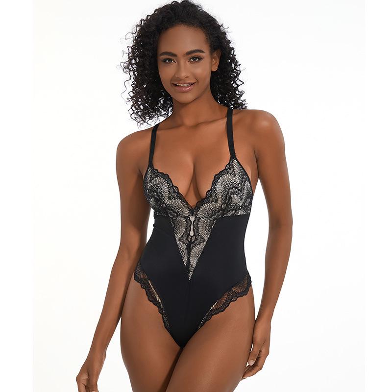 European & American V-neck Lace Body Shaper: Women's Breathable Tummy Control Camisole