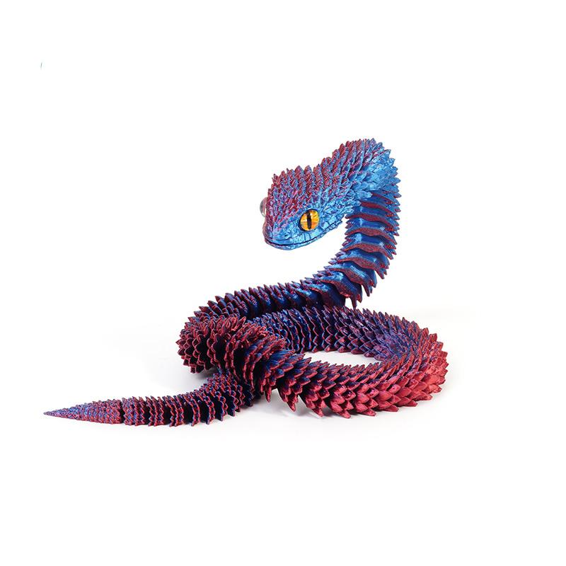 3D Printed Articulated Mini Snake Dragon Like Movable Simulation Snake Modle Figures Rotatable Decor Kid Adult Toy 30/40cm Gift