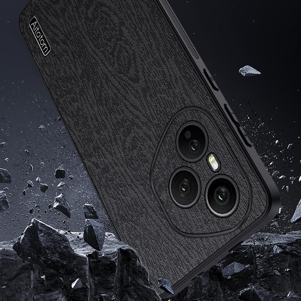 For Honor 400 Pro 5G (Global) Case Wood Texture PU Leather Coated PC TPU Phone Cover