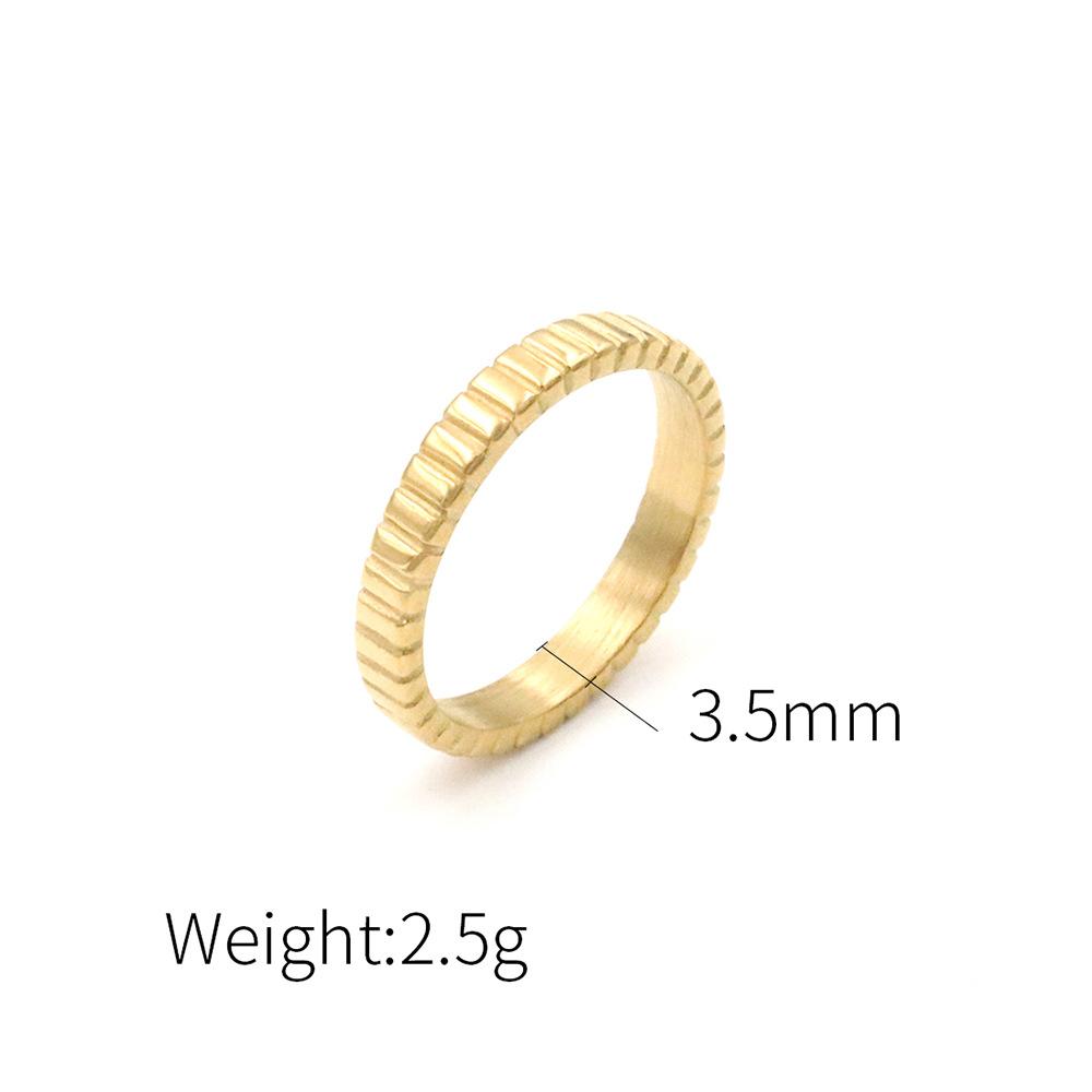 Jewelry Titanium Steel Gear Ring Women'S Non-Fading High-End 18K Gold Simple Ring