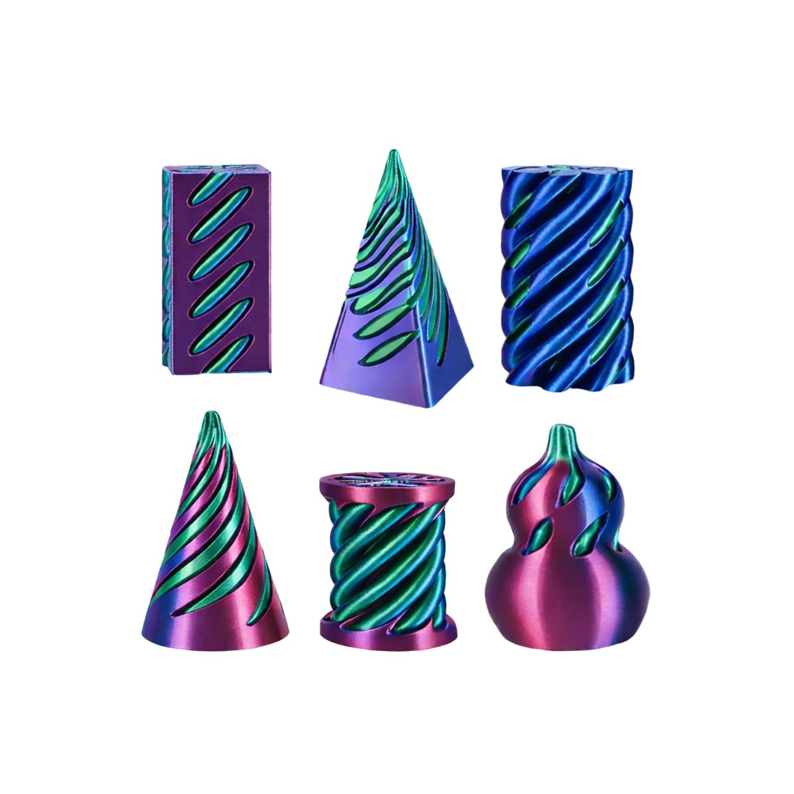 

Set of 6 3D Printed Laser Textured Sensory Toys for Stress Relief and Tactile Stimulation Durable and Lightweight Fidget Tools for Adults and Kids One Size