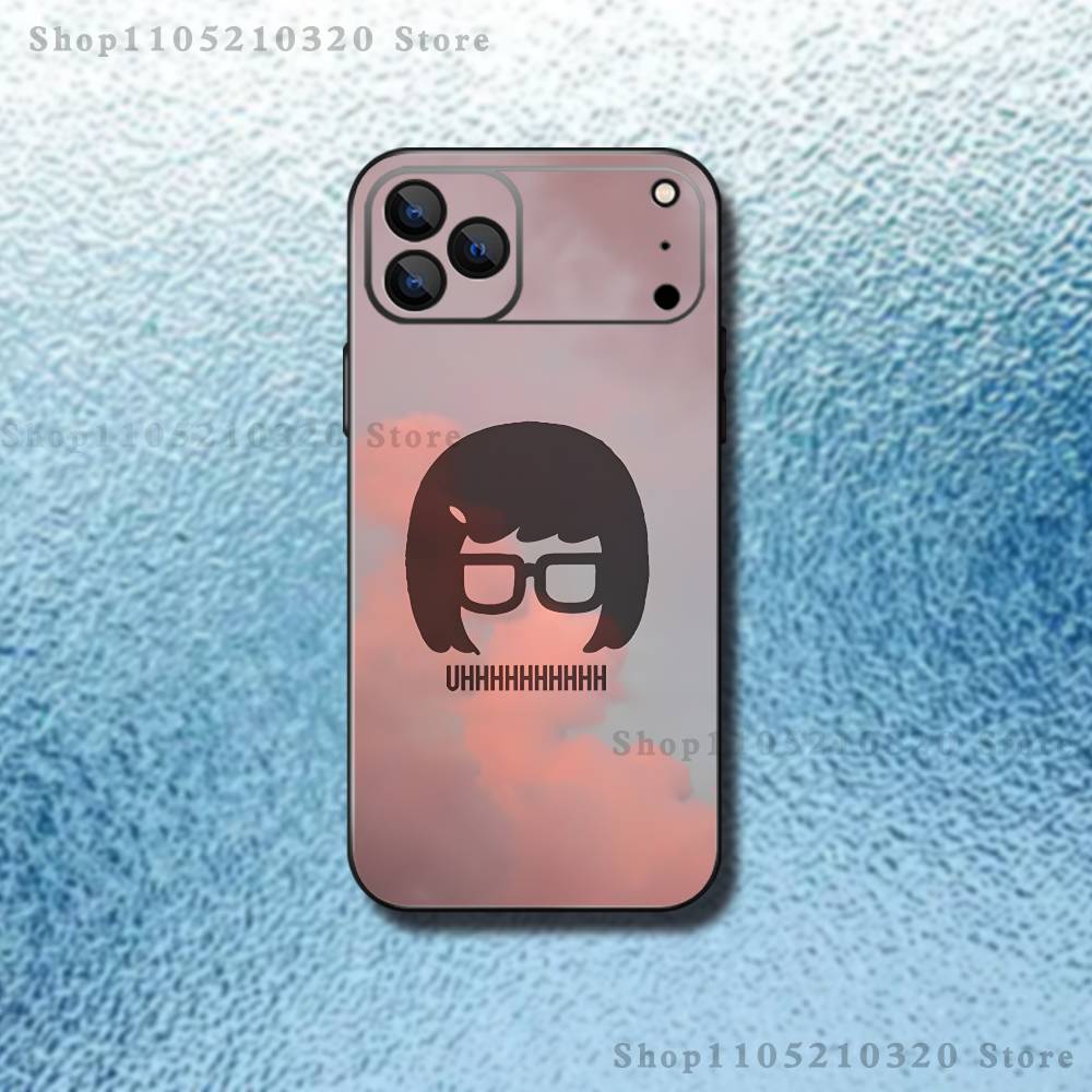 Cartoon B-Bobs Burgers Phone Case For iPhone 17,16,15,14,13,12,11,Pro Max,XSX,,XR,SE,Mini,8,7,Soft Silicone Black Cover