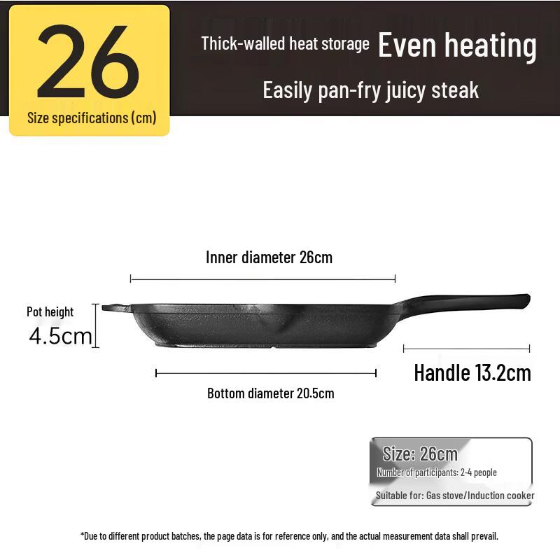 Chui Da Huang 26cm Cast Iron Frying Pan