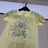 D Brand Women's European Style Luxury Knit Round Neck Short Sleeve T-Shirt