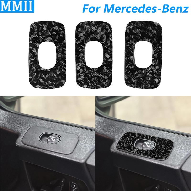 For Mercedes-Benz G-Class W463 2004-2012 Forged Carbon Fiber Door Window Switch Control Panel Cover Trim Car Accessories Sticker