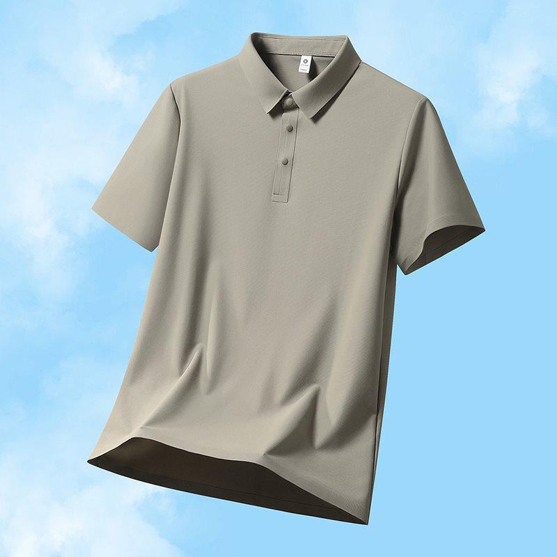 Summer Men's Ice Silk Short-Sleeve Round Neck T-shirt - Lightweight Casual Sports Top