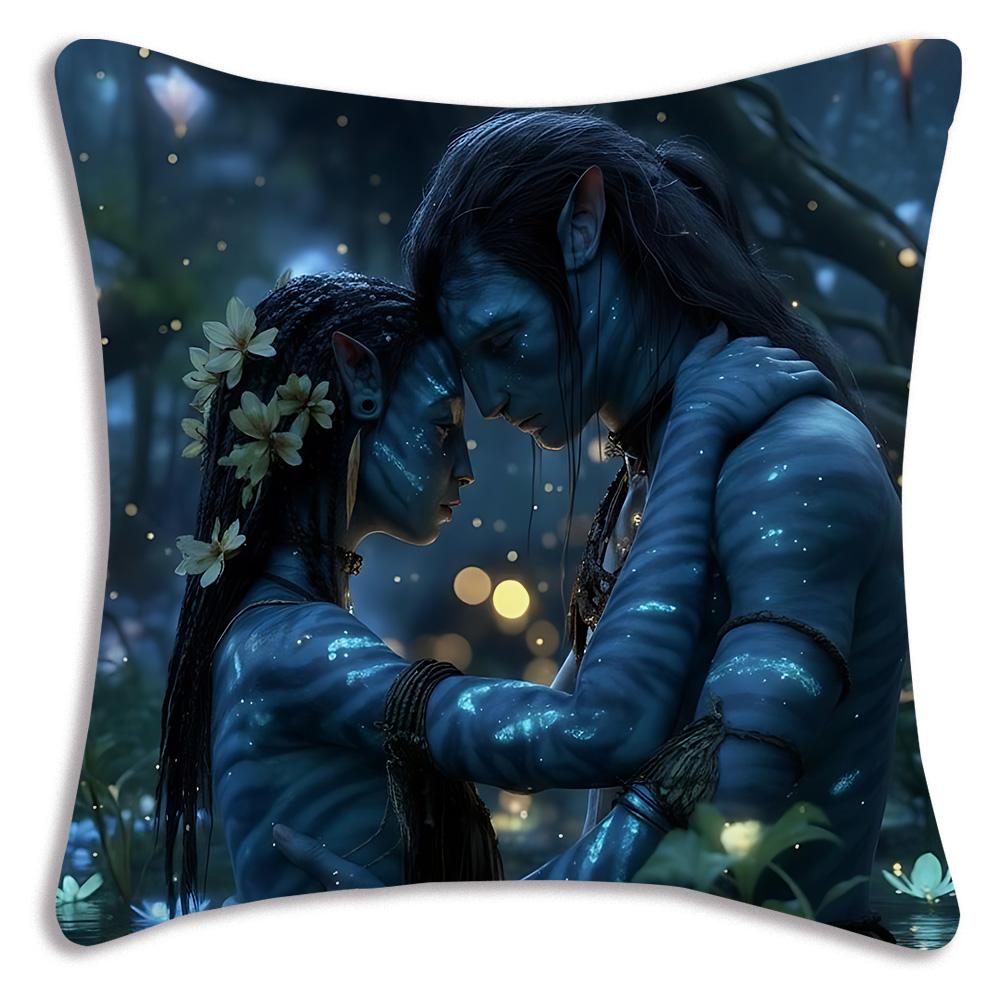 Movie Avatars W-Water Way Pillow Covers Cartoon Sofa Decorative Home Double-sided Printing Short Plush Cute Cushion Cover