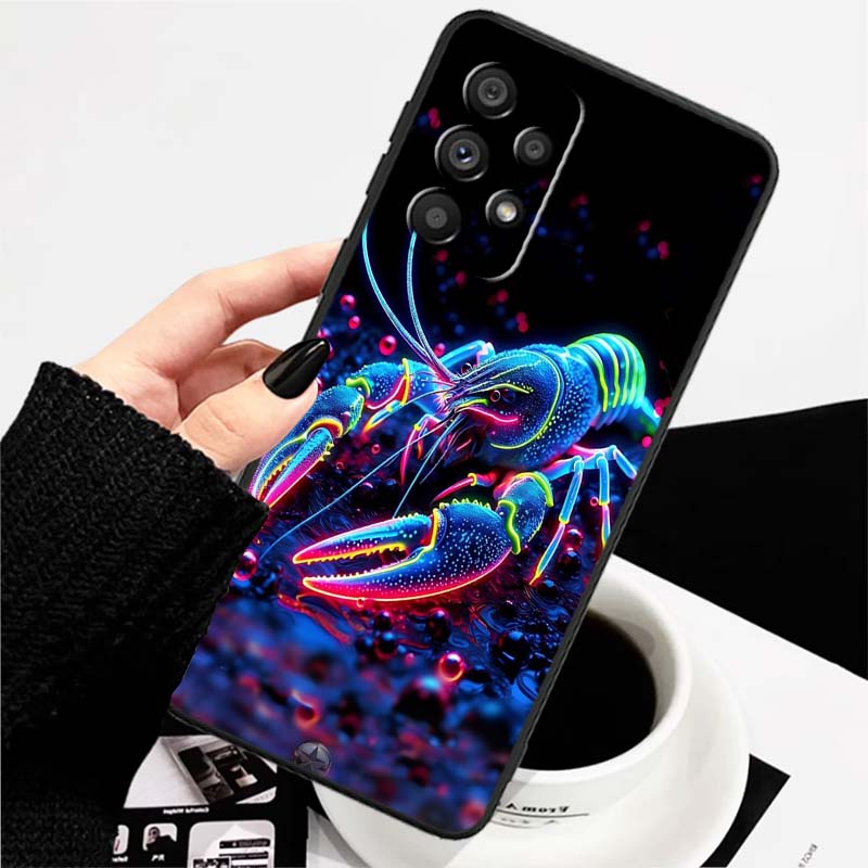 Anime Biology Design Phone Case For Samsung A73 A72 A71 A55 A54 A53 A52 A51 A13 A22 A16 A15 A12 A14 A26 A07 5G Black