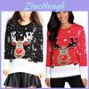 Unisex Men Women Christmas O-neck Knitted Sweater Cozy Retro Jumper Knitwear For Festive Days