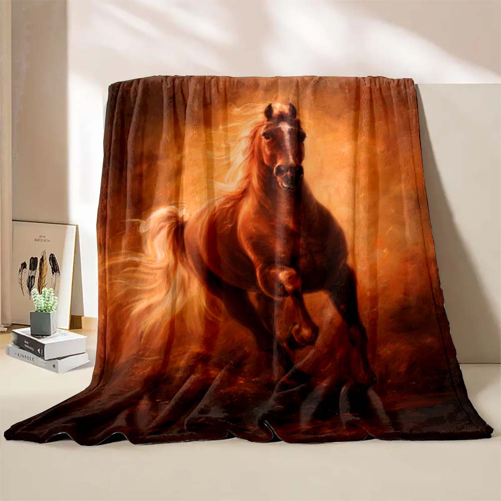 6 Größen Pferdedruck Decke Warm Weich und Bequem Heim Reise Decke Büro Sofa Bettwäsche Abdeckung Decke Geschenk