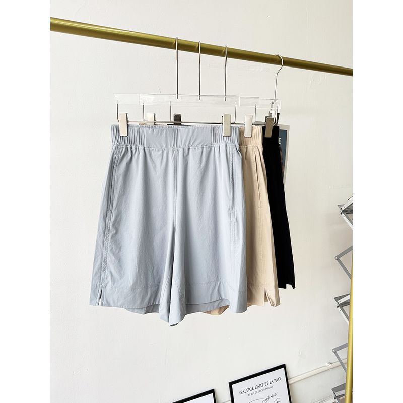 Lu Same Sport Pants Women's Summer Thin High Waist Loose Commute Leisure Workout Cropped Pants Breathable Quick-Drying Shorts