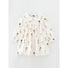 Autumn 2025 New Girl Long Sleeves Dress Fashion Foreign-style Doll Collar Print Cotton Knitted Kids Skirt