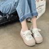 Ladies Footwear High On Platform Summer Women's Shoes Round Toe Fashion 2025 Quality Vulcanized Shoe Korean New Offers Stylish