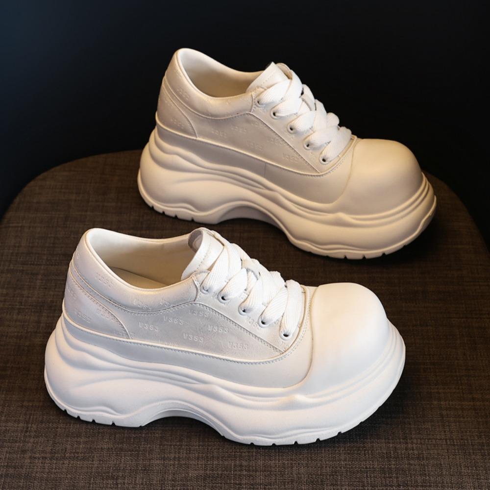 Platform Sneakers Thick Soled Inner Height Increase Shoes Women's Fashion 2025 Spring New Platform Soled Sports Casual Shoes