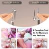 10 Stück Wolframstahl Nagel Schleifkopf Set mit Feile, Bürste, Polierer & Nagelhautentferner Werkzeugen für Maniküre Pediküre