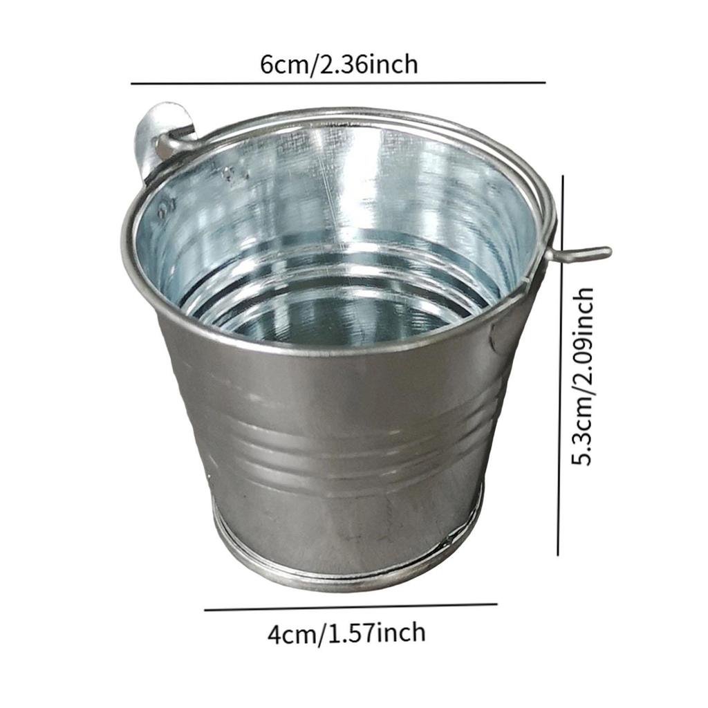 5x Small Metal Buckets Decor Crafts Planters with Handle Versatile Creative Plant Pots for Party Supplies Gift Patio Yard Garden