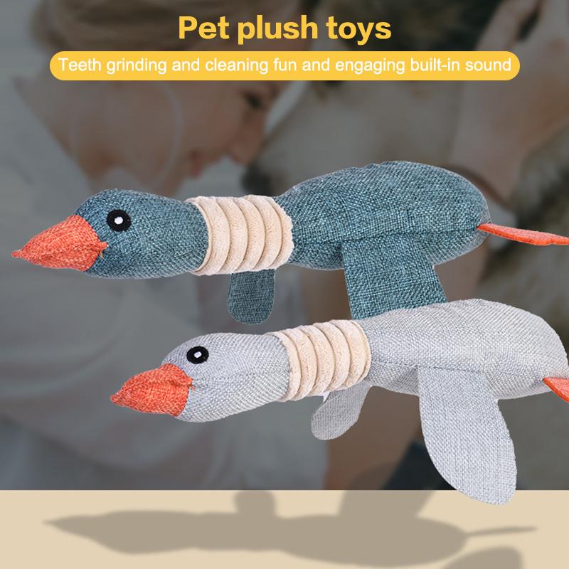 Gâște amuzante, vibrante, scârțâitoare, dresaj interactiv Jucării pentru câini de companie Curățarea dinților Jucării pentru animale de companie rezistente la mușcături Jucării pentru câini Articole pentru animale de companie