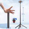 TT01 1.77m Aluminum Alloy Telescopic Long Rod 69" All-in-one Auto Pop-up Tripod Selfie Stick with Remote Control for Phone