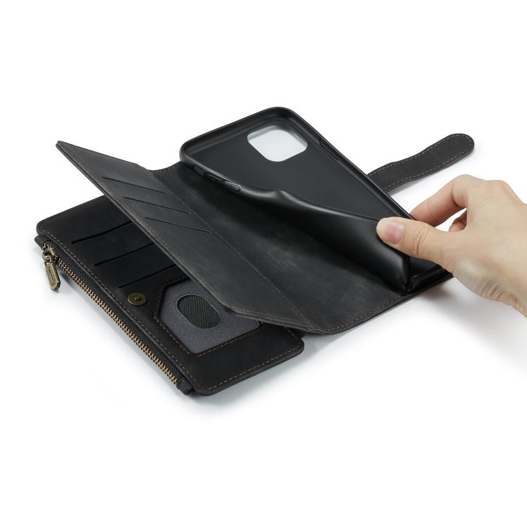 For iPhone 11 Pro Max CaseMe-C30 PU + TPU Multifunctional Horizontal Flip Leather Case with Holder & Card Slot & Wallet & Zipper Pocket