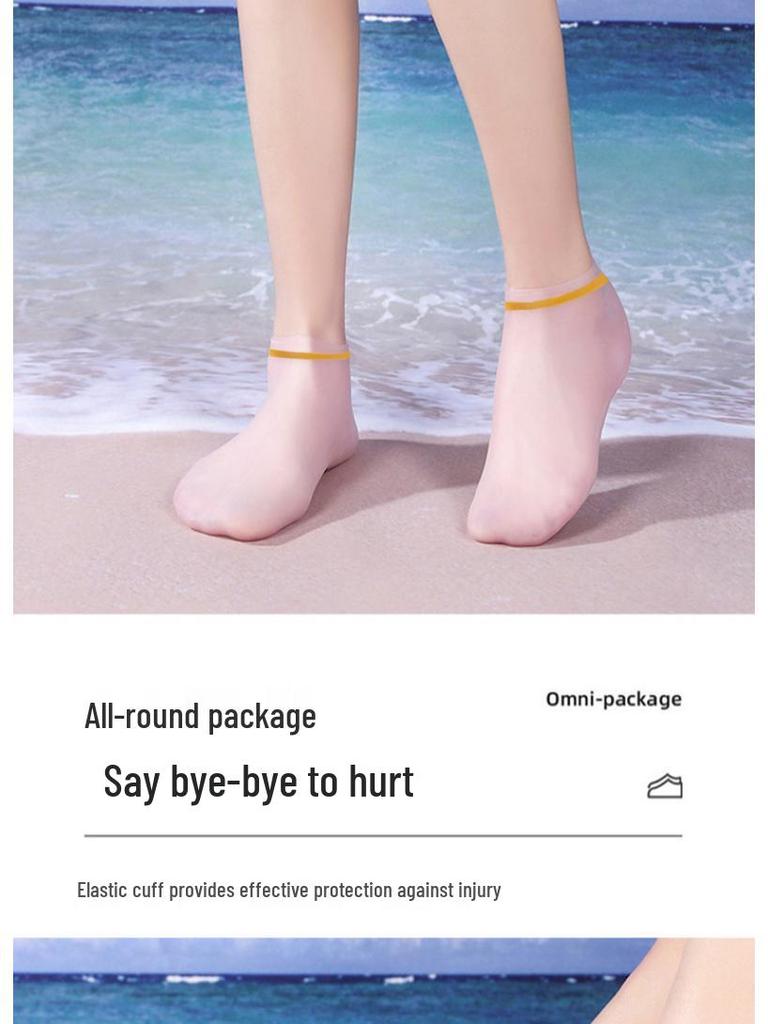 Wasserdichte Silikon-Rutschfeste Tauchsocken mit Kordelzug zum Schnorcheln und Schwimmen - Unisex Hohe Elastizität Strandfußbekleidung