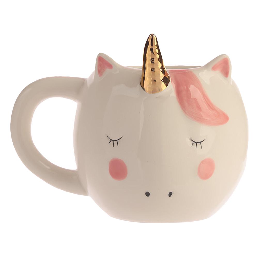 Stilvolle Einhorn Keramik Teetasse Becher Gesättigte Farbe Glatte Oberfläche für Zuhause Büro Kaffeestube Deko Keramiktasse