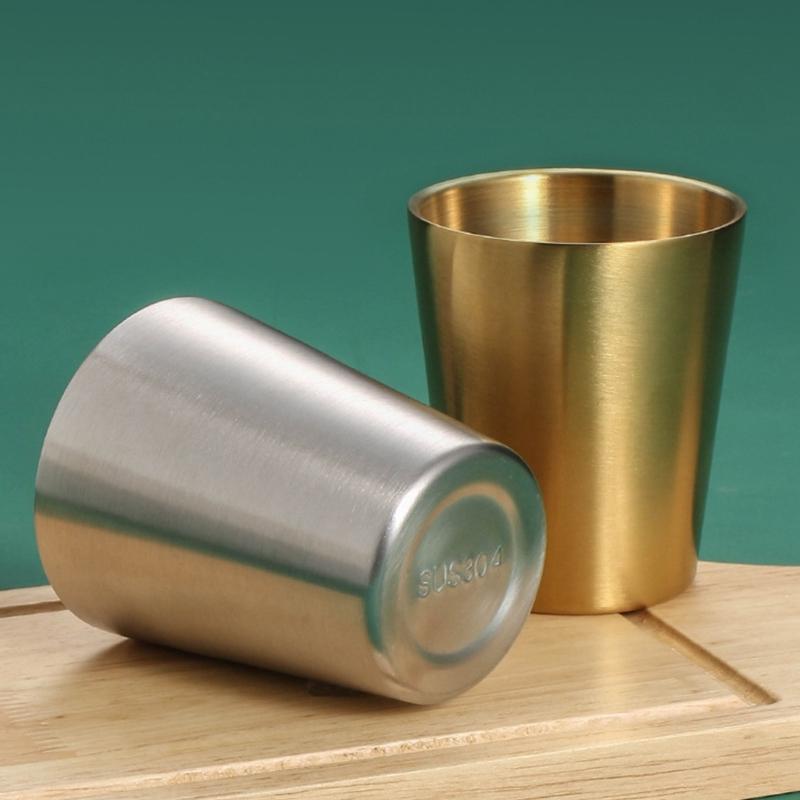 Pack Of 4 Stainless Steel Insulated Cups Double Wall Metal Drinking Glasses Stackable Drinkware for Home and Camping