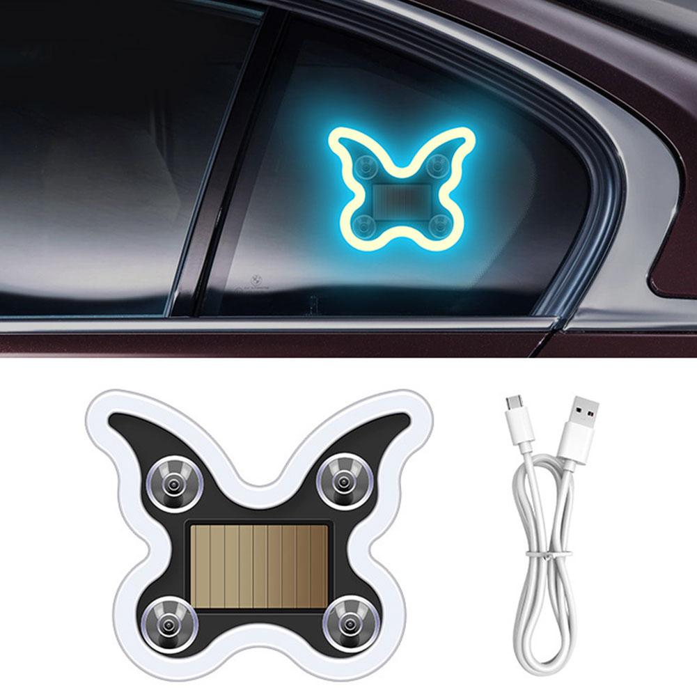 Car Solar Triangle Window Butterfly-shaped Light Emitting Butterfly-shaped Atmosphere Light Interior LED Atmosphere Light
