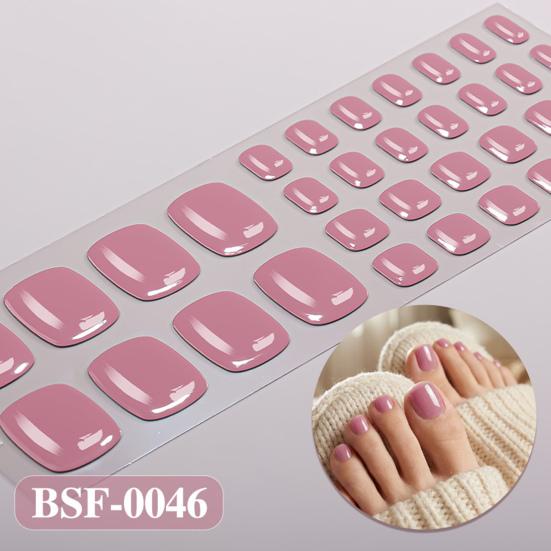 Gel Toenail Strips with File Easy Apply Remove No LED Lamp Needed Adhesive Nail Sticker Home Manicure DIY Toe Nail Polish Wrap