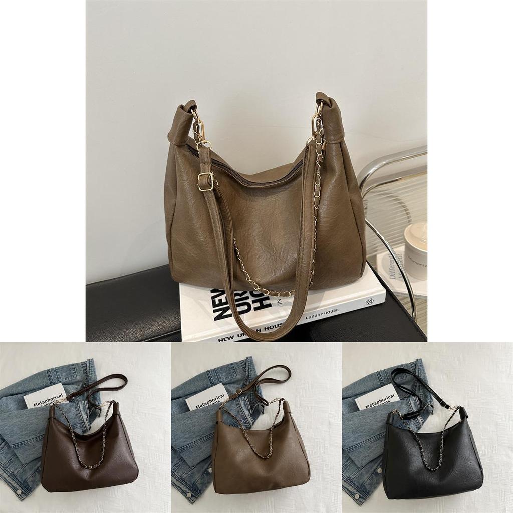 Pu Leather Tote Bag For Women With Large Capacity And Zipper Closure For Daily Commute