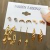 IF ME Korean Butterfly Pearl Stud Earrings Fashion Leopard Hoop Earring Women Jewelry Accessories