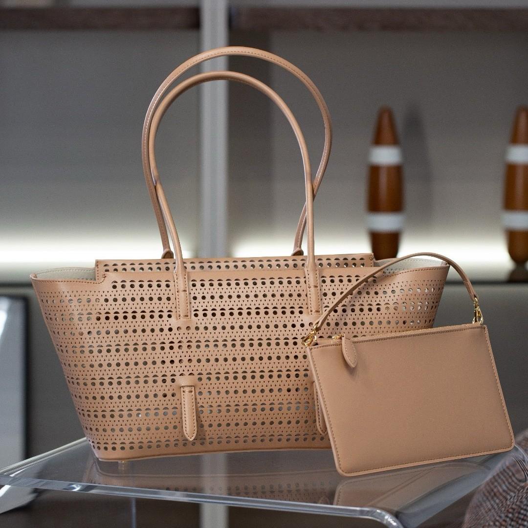 

Новая сумка-тоут из коровьей кожи с перфорацией French Neo+mina31, на одно плечо, через плечо, ручная, повседневная, в виде овощной корзины, женская сумка 31x21x15cm абрикосовый