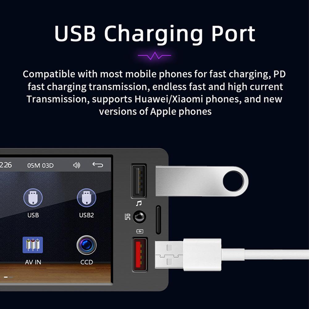 Portable 4.1in High Clear Car BT MP5 Player Cordless Multilanguage Multifunctional Auto Audio and
