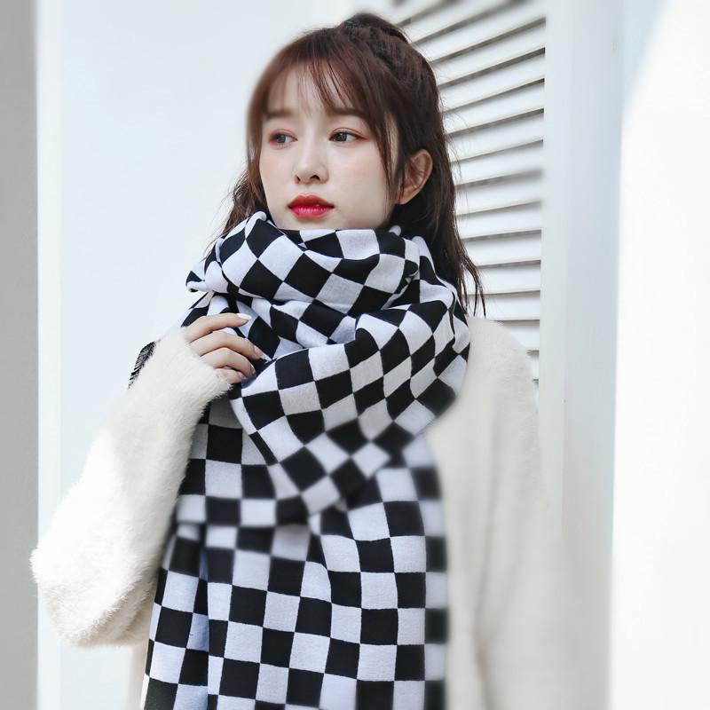 Plaid Scarf Korean Version Autumn and Winter Women's Shawl New Plaid Scarf Wool Winter Scarf