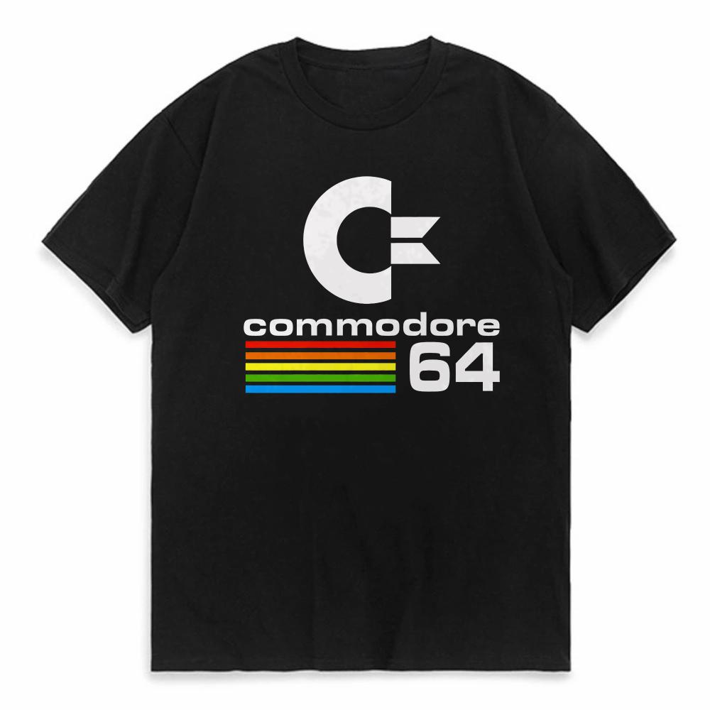 Summer Commodore 64 Print T Shirt C64 SID Amiga Retro Cool Design Street Short Sleeve Top Tee Cotton Clothing Loose Men Tshirts
