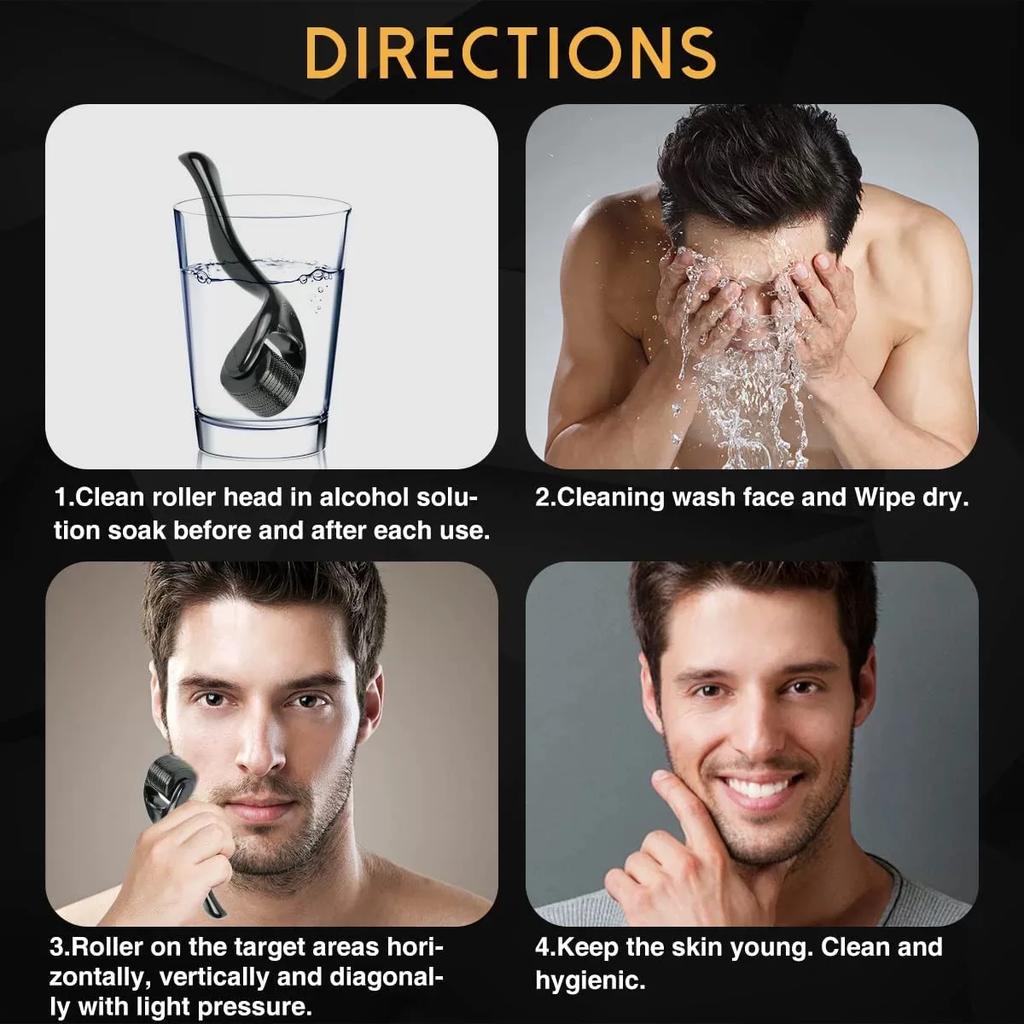 Ice facial roller tool skin care beauty two-piece set suitable for skin beard 0.25mm needle micro facial roller tool