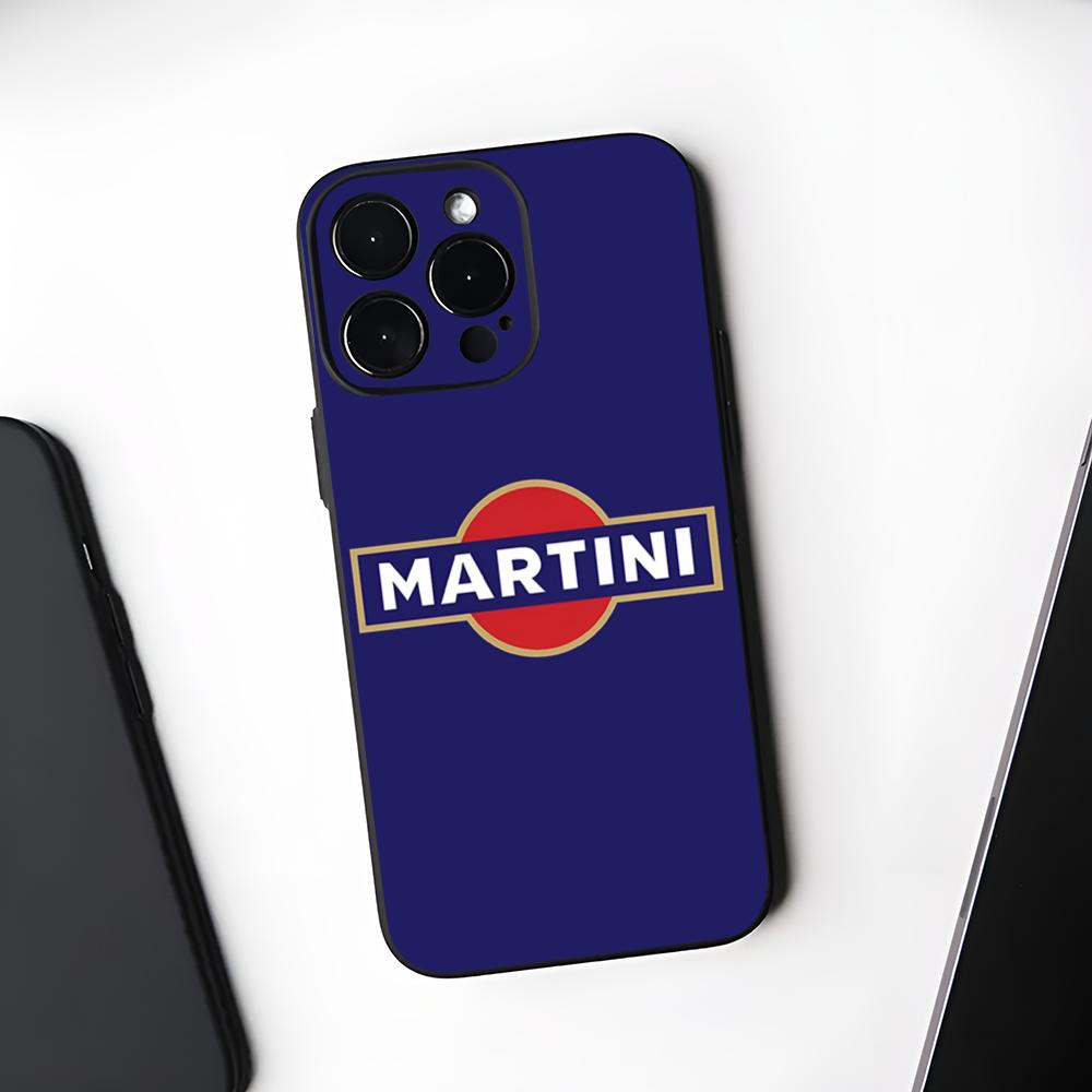 Renn M-Martini Logo Handyhülle Schwarz Weich Für Iphone 16 15 14 13 11 12 Pro Max Xr X Xs 8 7 Plus