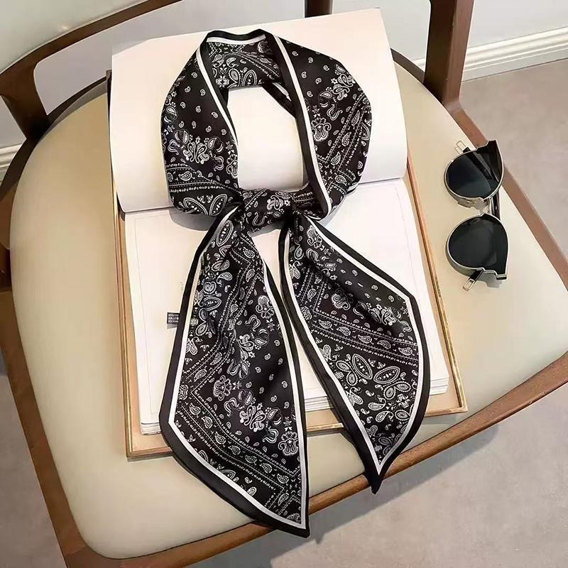 Gorgeous Paisley Print Summer Scarf  Brand Design Women Skinny Bag Scarves Hair Band Neck Silk Scarf Lady Foulard Headband