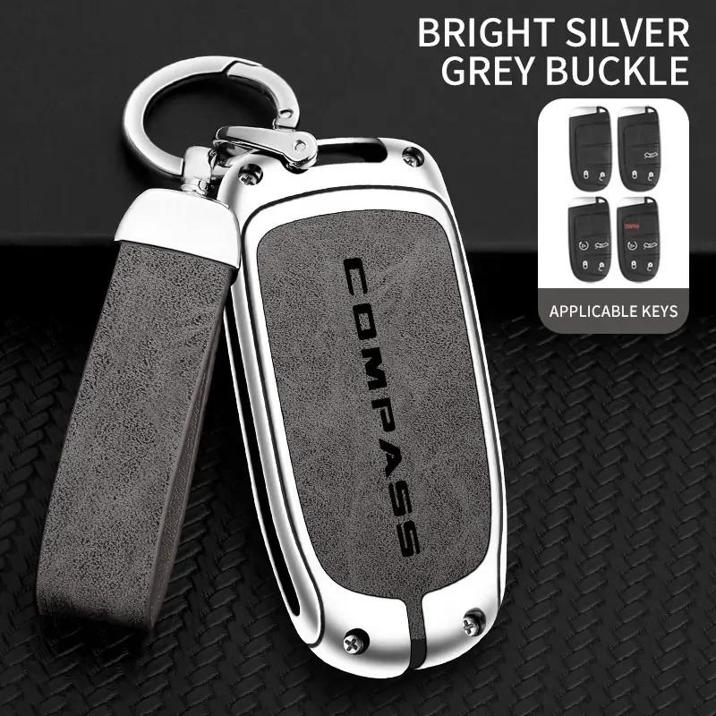 Zinc Alloy Car Key Case For Jeep Compass Remote Control Protector COMPASS Logo For JEEP Car Key Cover Car Accessories