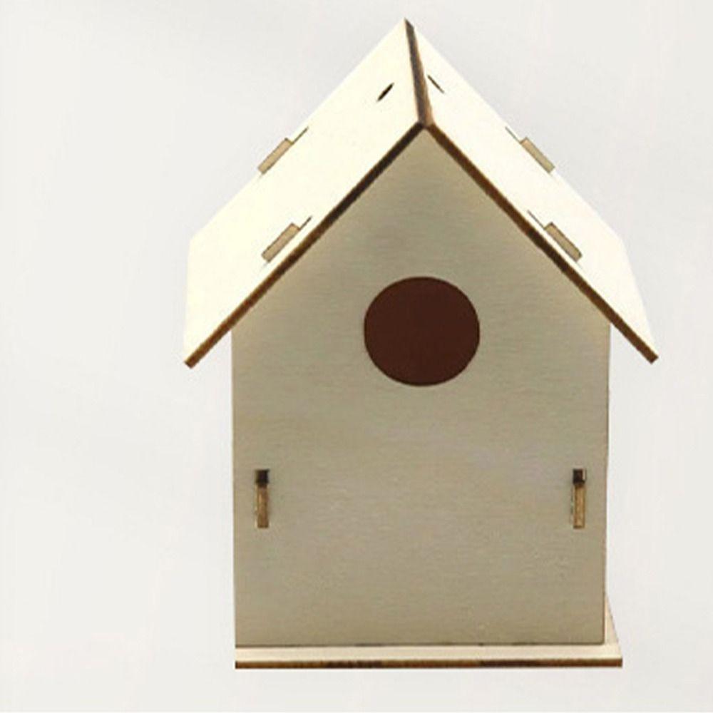 3pcs Minimalist Bird House Wooden Bird Cage Bird Raising Tool Bird Feeder  Outdoor